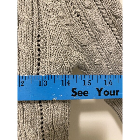 Y2K Style NWT Hollister Cable Knit 3/4 Length Sleeve Grey Cardigan Size Large - Picture 9 of 9